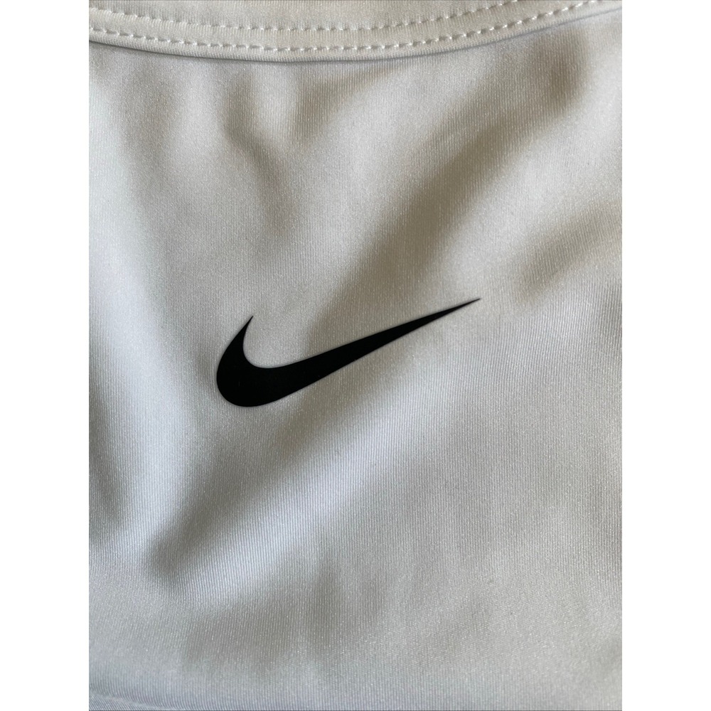 Nike Pro Dri-FIT Women White Cropped Tank Top Training Gym Shirt Medium CJ5944 - Picture 2 of 4